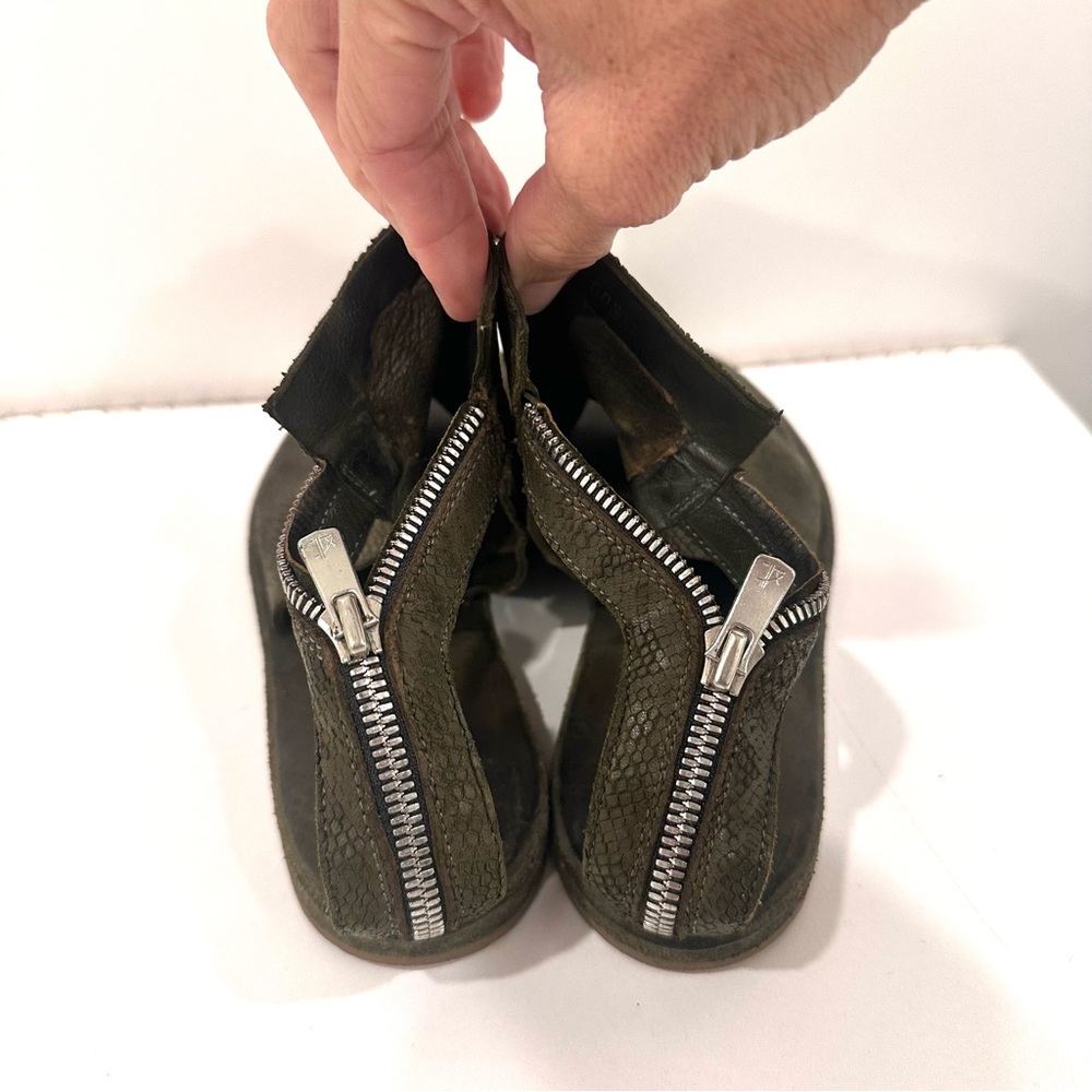 Officine Creative Olive Green Women's Open-Toe Flat Shoes 8 - Picture 6 of 10